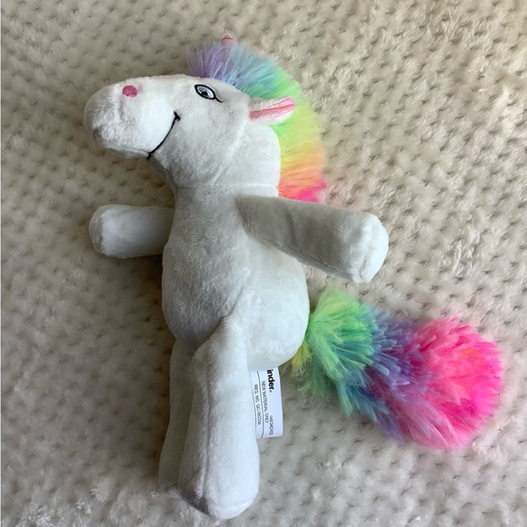 Kinder Surprise Ferrero Rainbow Plush Unicorn Stuffed Animal Embroidered Eyes - Picture 6 of 10